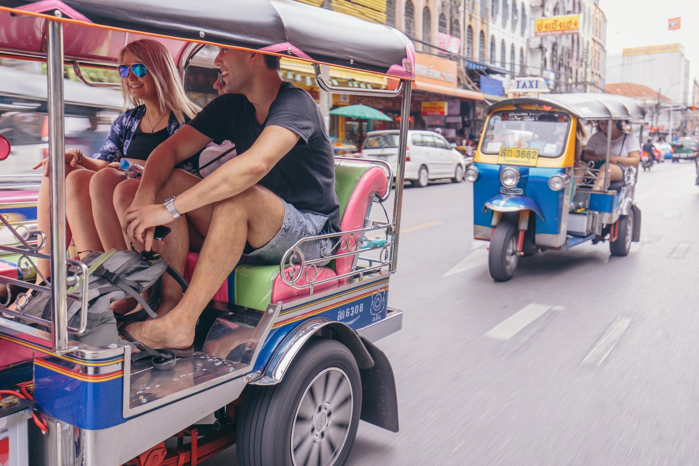 Bangkok, Thailand, Asia - Tuk tuk travellers © Photography by Damien