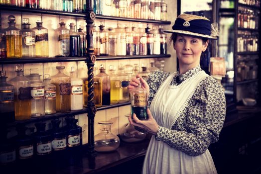 Blists Hill Pharmacy Lady, Shropshire ©Ironbridge Gorge Museums
