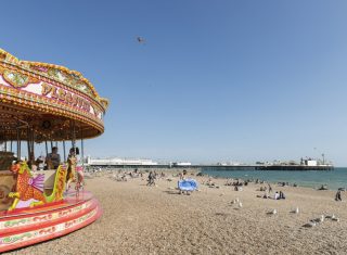 Brighton, East Sussex - Brighton Beach and carousel