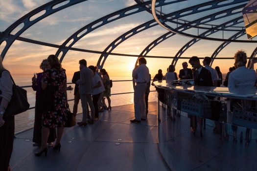 British Airways i360, Brighton - inside pod sunset