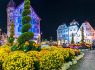 Chrysanthemum Festival in Lahr at night time, Germany