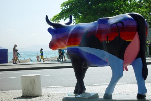 Cow Exhibition at Rio's street , Rio de janiero, Brazil