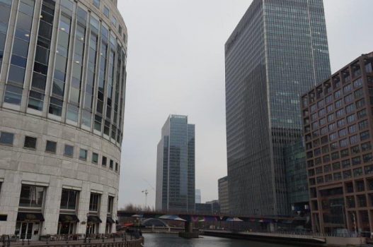 London Docklands view of Canary Wharf