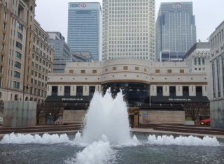 London Docklands view of Canary Wharf