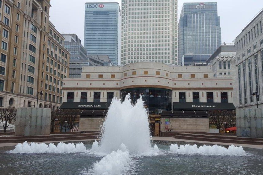 London Docklands view of Canary Wharf