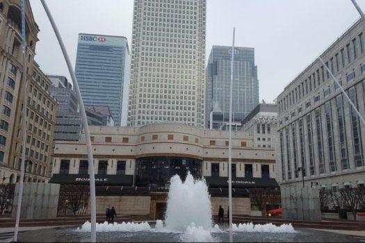 London Docklands view of Canary Wharf