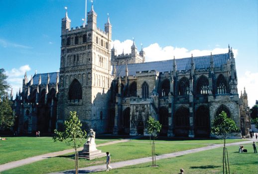 Exeter Cathedral is one of England's most beautiful Medieval cathedrals and represents one of the finest examples of decorated Gothic architecture in the country ©Exeter City Council