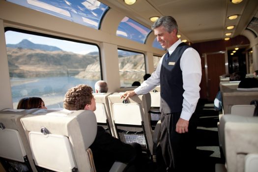 Friendly Rocky Mountaineer Host, SilverLeaf Service ©Rocky Mountaineer