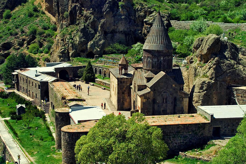 Geghard monastery, group tour to Armenia NCN)