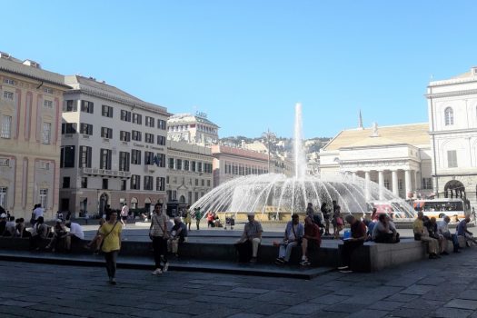 Piazza de Ferrari, Genoa, Liguria, Italy, group travel