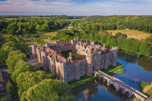 Herstmonceux Castle, East Sussex, 1066 Country - Aerial view of Herstmonceux Castle