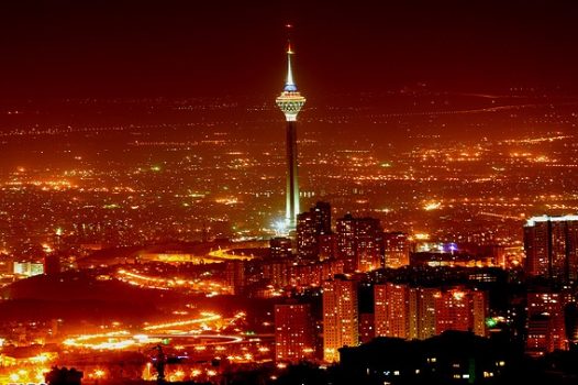 Iran, Tehran, City view at night (NCN)