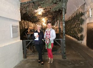 Katharine and Marina in the Jersey War Tunnels, Channel Islands
