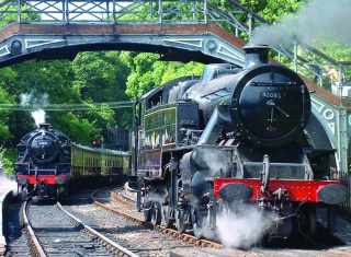 Lakeside and Haverthwaite Railway, Cumbria - Trains in station