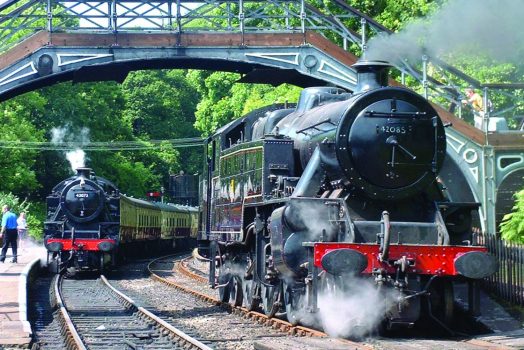 Lakeside and Haverthwaite Railway, Cumbria - Trains in station