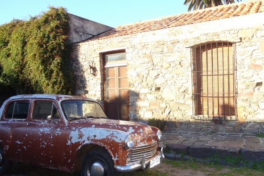 Car in a street in Carmelo, Colonia, Uruguay, South America