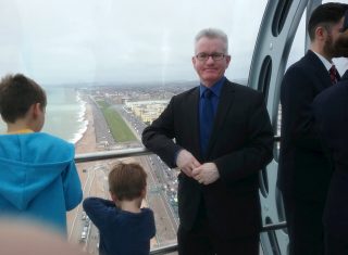 Martin in the pod of the British Airways i360