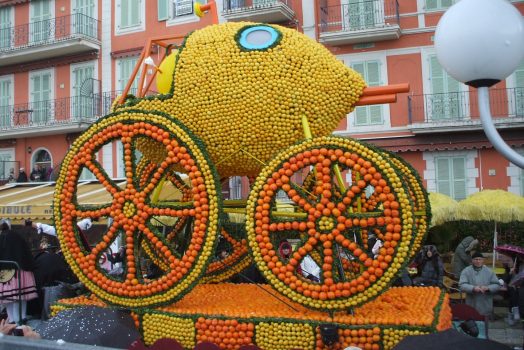 France, South of France, Cote d'Azur, Menton Lemon Festival, Float, (Nice Carnival)