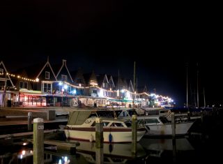 Netherlands, volendam harbour night © Copyright by PT Wilding