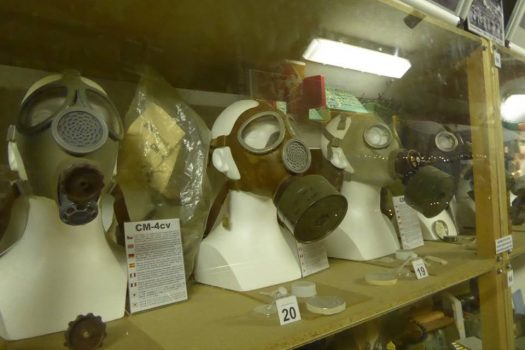 Gasmasks in nuclear bunker, Prague (NCN)