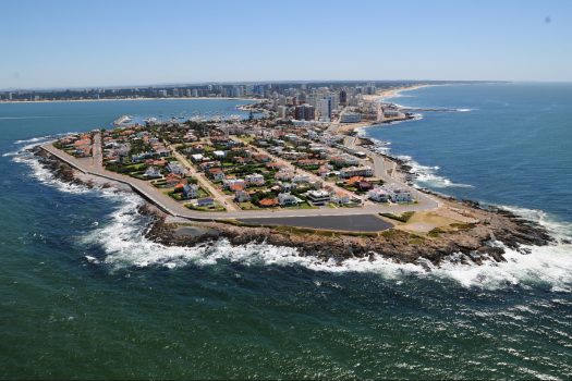 A birds eye view of Punta El Este in uruguay, South America