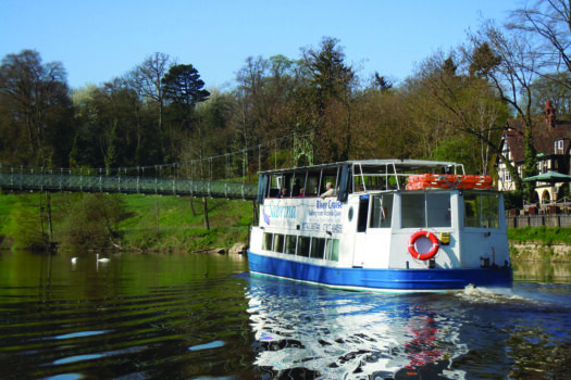Welsh Marches The Sabrina boat cruise along the river Severn in Shrewsbury, Shropshire