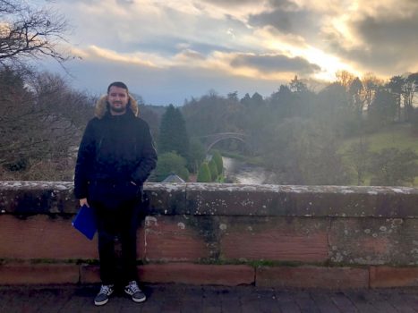 Scottish Borders, Scotland - James infront of Brig o Doone, made famous from Robert Byrne poem
