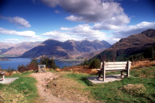 The Five Sisters Of Kintail, Isle of Skye, Scotland - A viewpoint looking down to Loch Duich and The Five Sisters of Kintail from Mam Rattachan (Ratagain) © VisitScotland, Paul Tomkins EXPIRES 6.6.2022