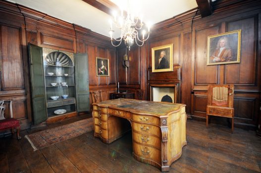 The Judges’ Lodging, Lancaster - Panelled room and desk