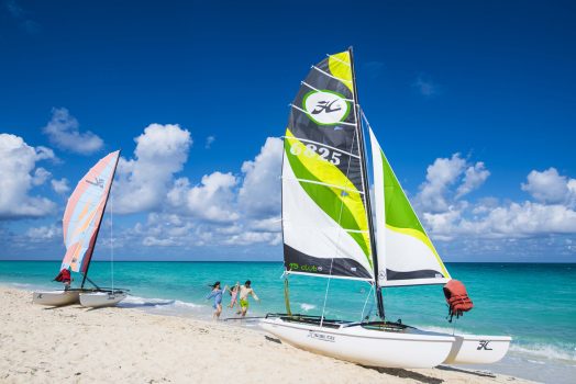 A daily playing and having Fun on the beach in Cayo Santa Maria, Cuba